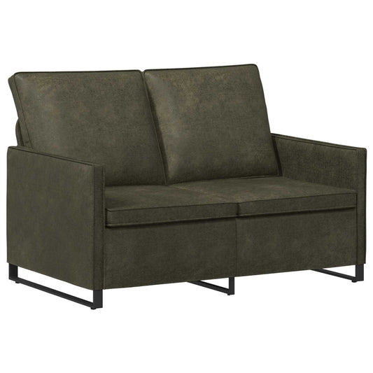 2 Seater Sofa Army Green 130 x 81 x 82 cm Faux Suede Fabric