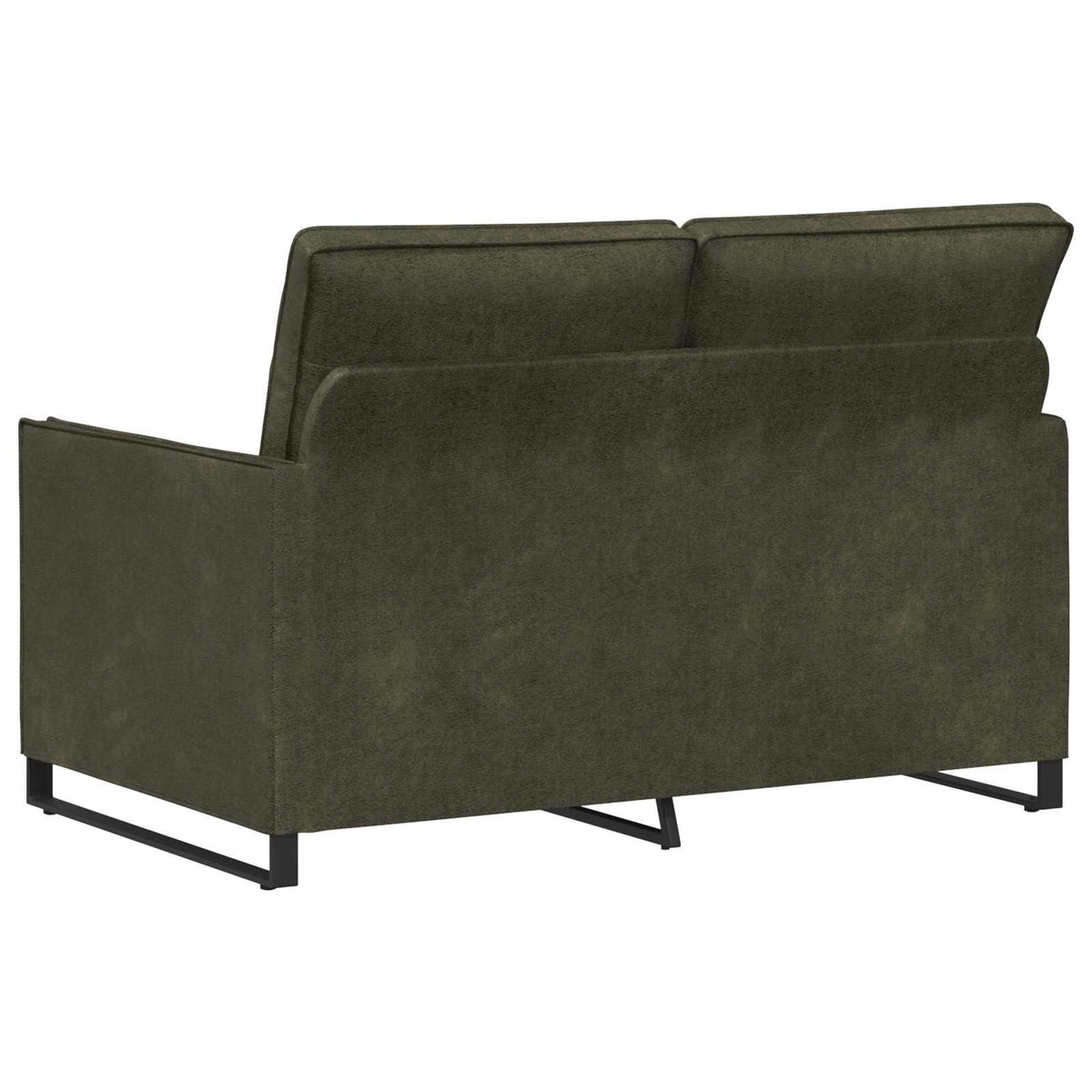 2 Seater Sofa Army Green 130 x 81 x 82 cm Faux Suede Fabric