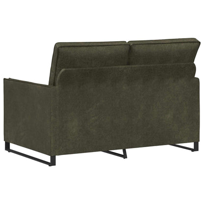 2 Seater Sofa Army Green 130 x 81 x 82 cm Faux Suede Fabric