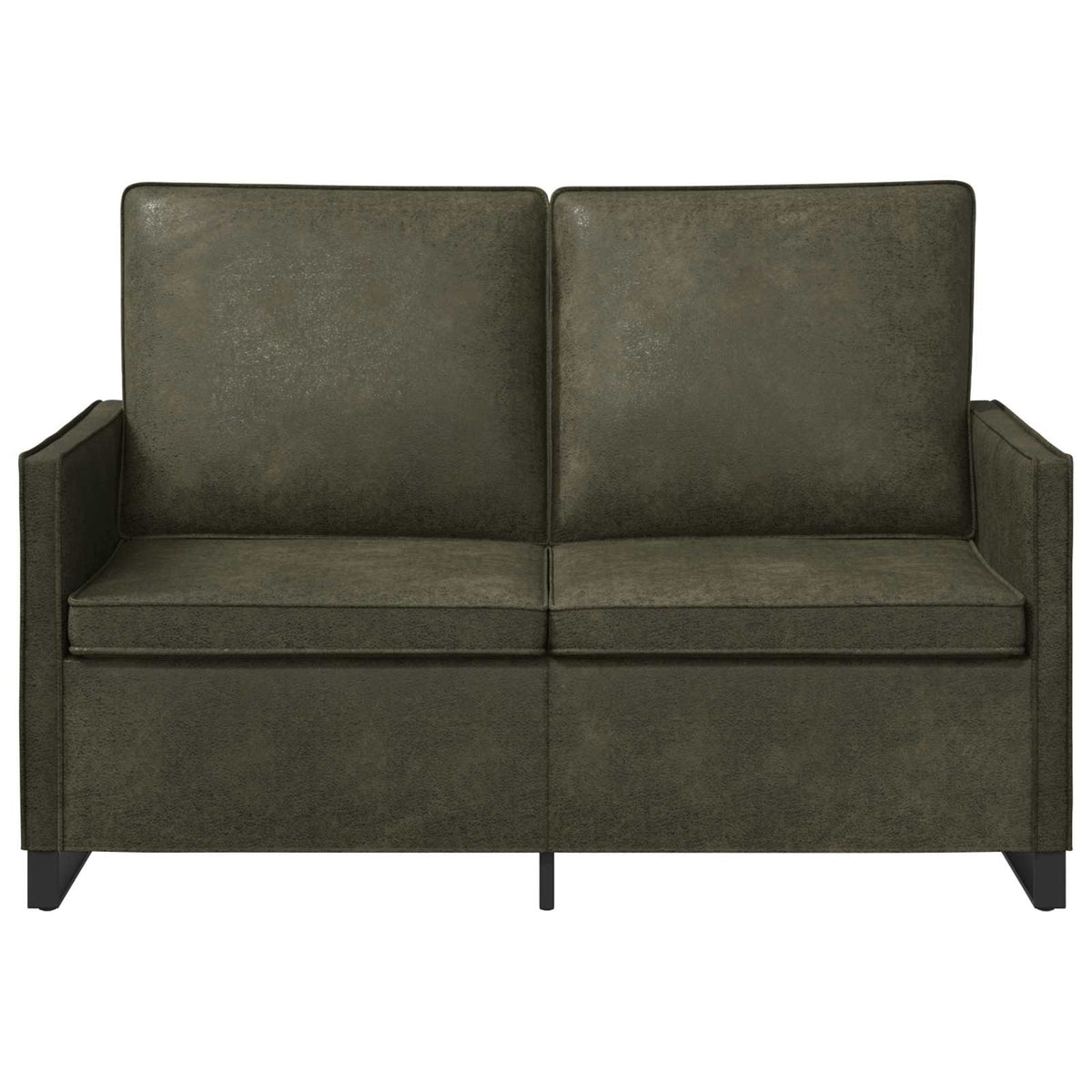 2 Seater Sofa Army Green 130 x 81 x 82 cm Faux Suede Fabric