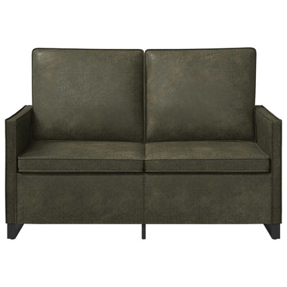 2 Seater Sofa Army Green 130 x 81 x 82 cm Faux Suede Fabric