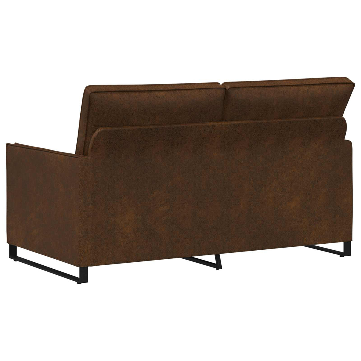 2 Seater Sofa Brown 150 x 81 x 82 cm Faux Suede Fabric
