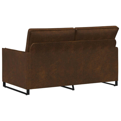 2 Seater Sofa Brown 150 x 81 x 82 cm Faux Suede Fabric