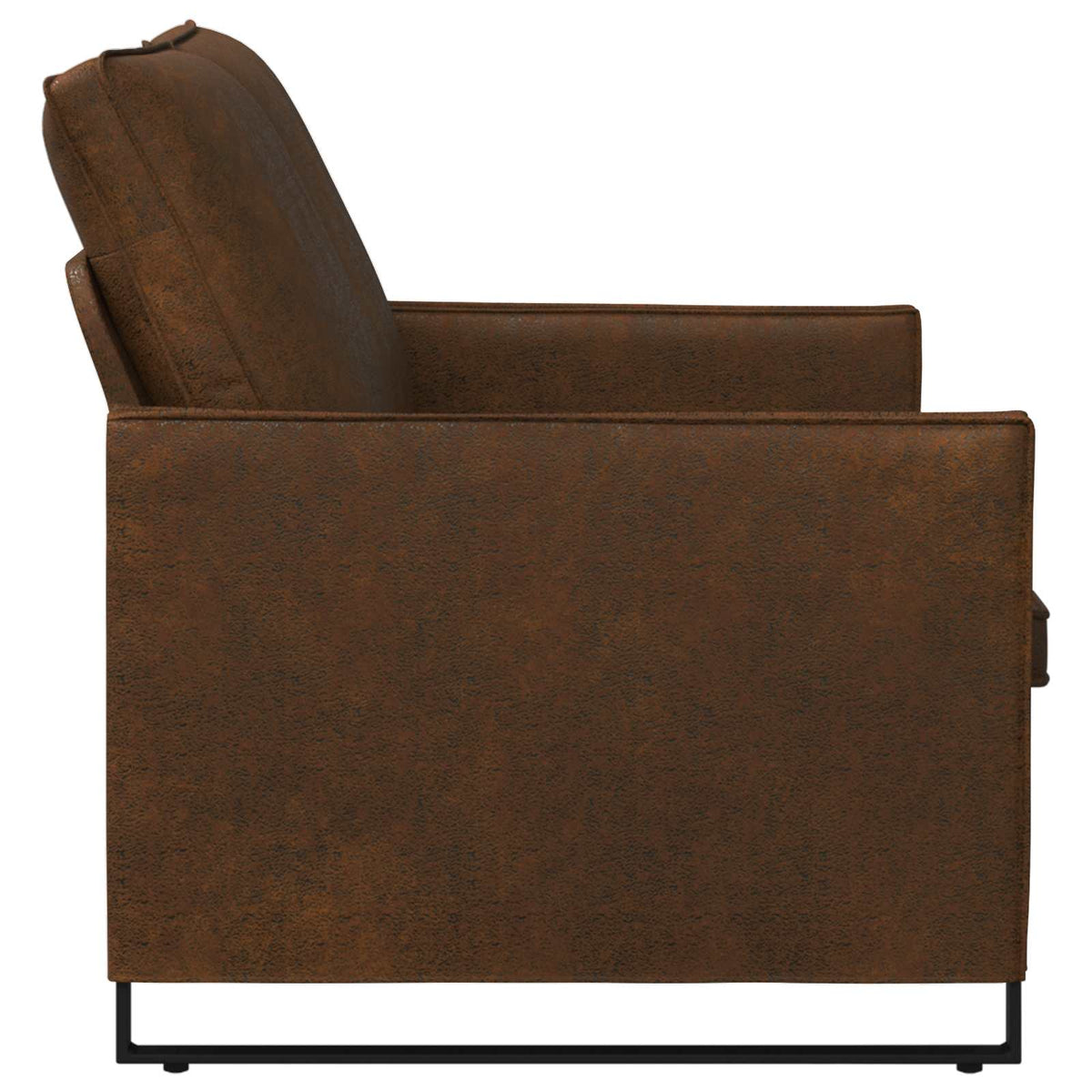2 Seater Sofa Brown 150 x 81 x 82 cm Faux Suede Fabric