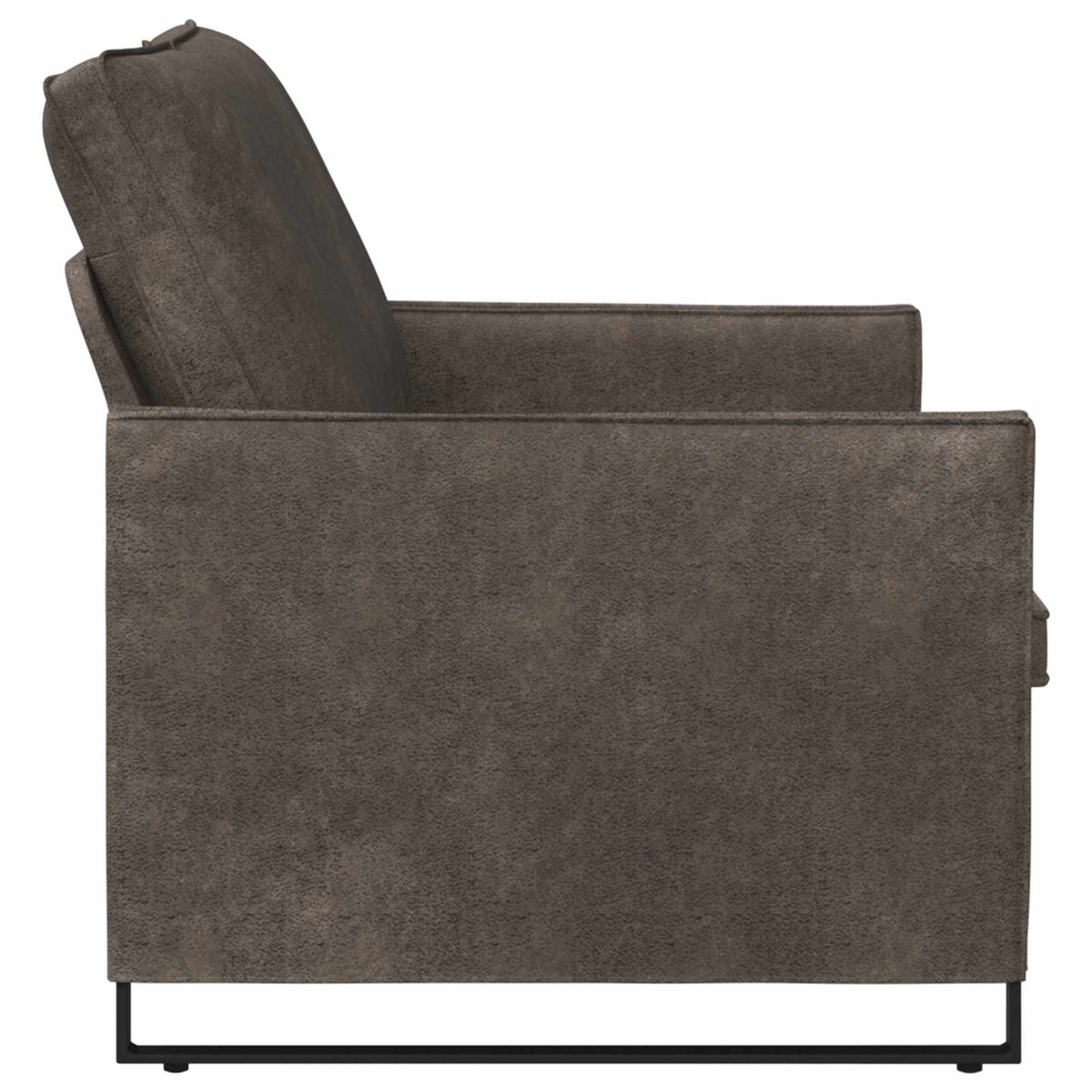 2 Seater Sofa Dark Grey 150 x 81 x 82 cm Faux Suede Fabric