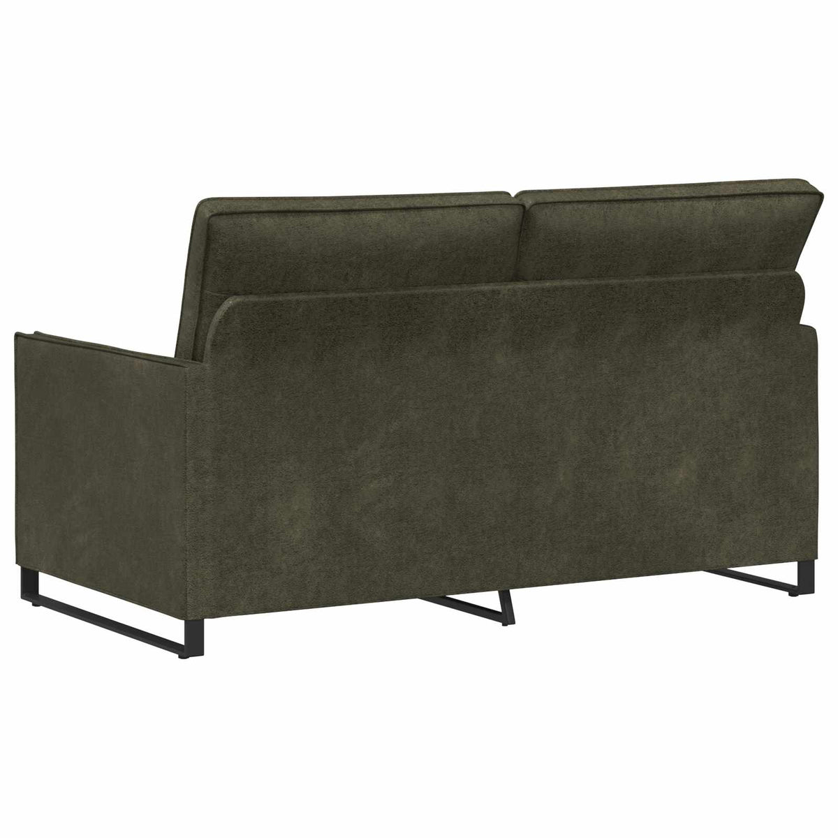 2 Seater Sofa Army Green 150 x 81 x 82 cm Faux Suede Fabric