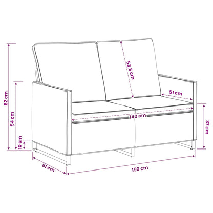 2 Seater Sofa Army Green 150 x 81 x 82 cm Faux Suede Fabric