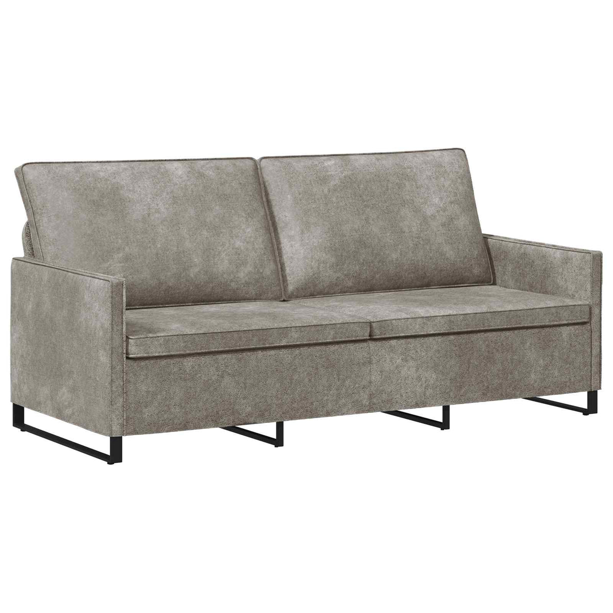 3 Seater Sofa Light Grey 190 x 81 x 82 cm Faux Suede Fabric