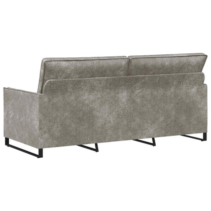 3 Seater Sofa Light Grey 190 x 81 x 82 cm Faux Suede Fabric