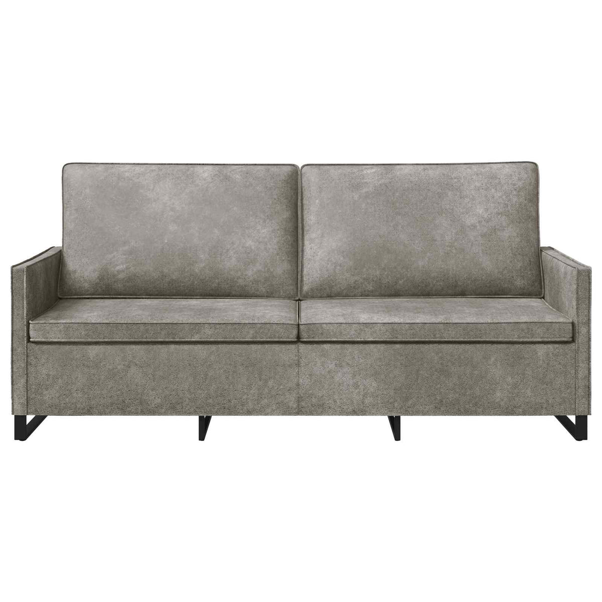3 Seater Sofa Light Grey 190 x 81 x 82 cm Faux Suede Fabric