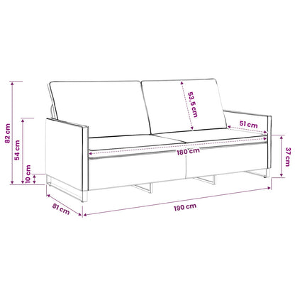 3 Seater Sofa Light Grey 190 x 81 x 82 cm Faux Suede Fabric
