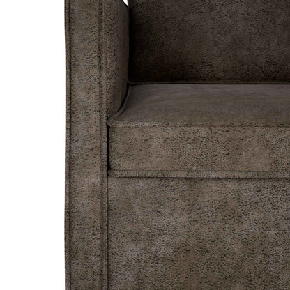 3 Seater Sofa Dark Grey 190 x 81 x 82 cm Faux Suede Fabric
