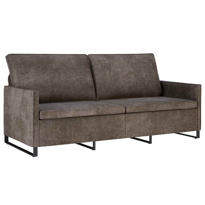 3 Seater Sofa Dark Grey 190 x 81 x 82 cm Faux Suede Fabric