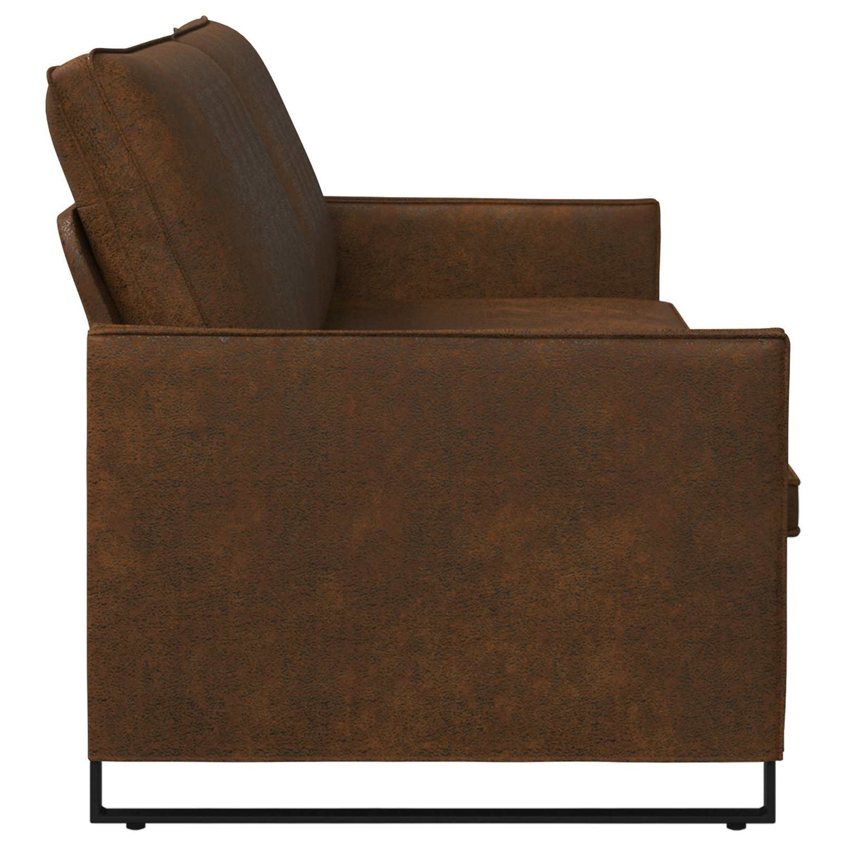 3 Seater Sofa Brown 220 x 81 x 82 cm Faux Suede Fabric