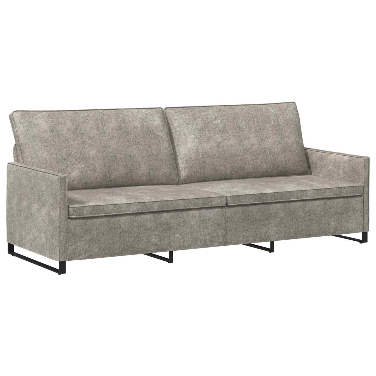 3 Seater Sofa Light Grey 220 x 81 x 82 cm Faux Suede Fabric