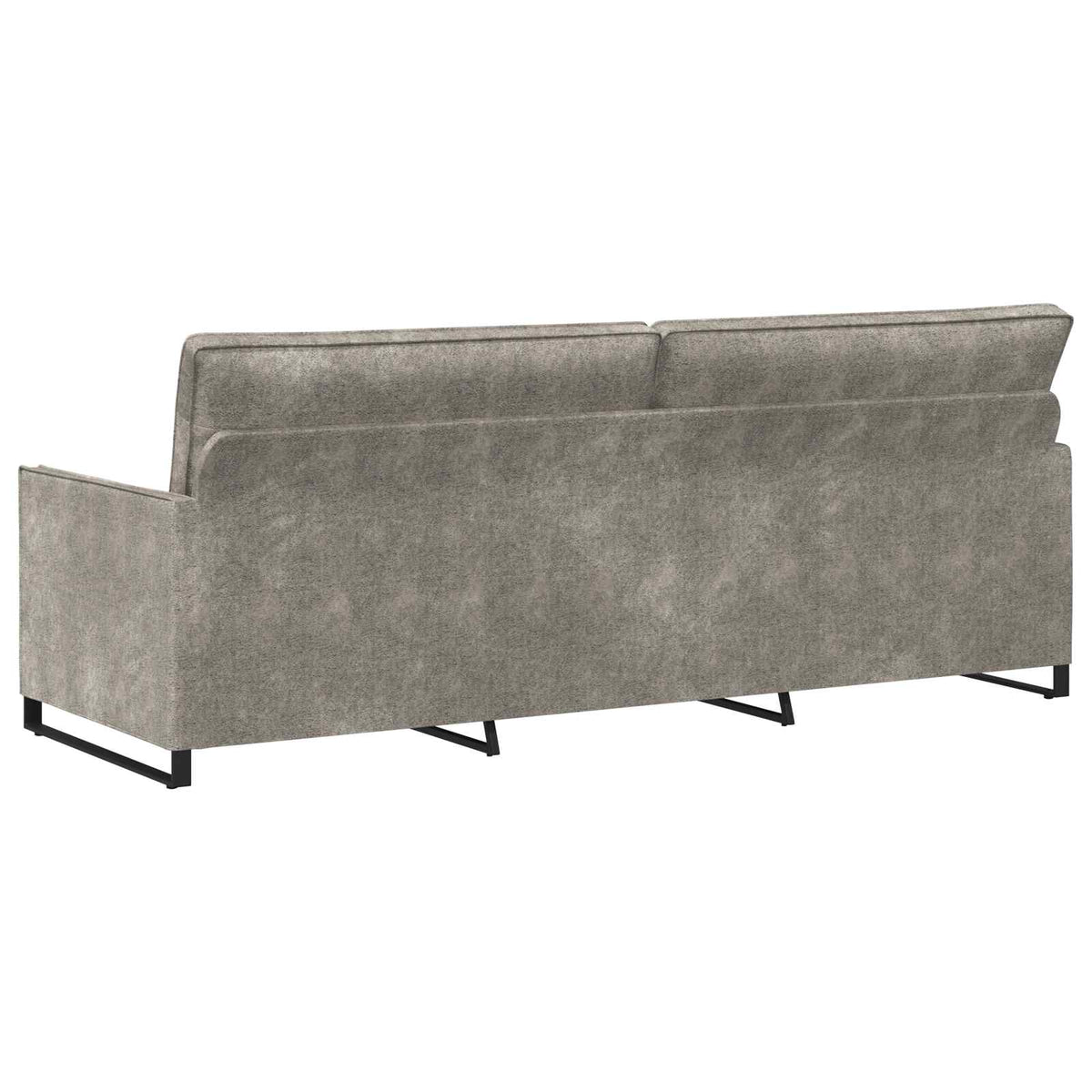 3 Seater Sofa Light Grey 220 x 81 x 82 cm Faux Suede Fabric