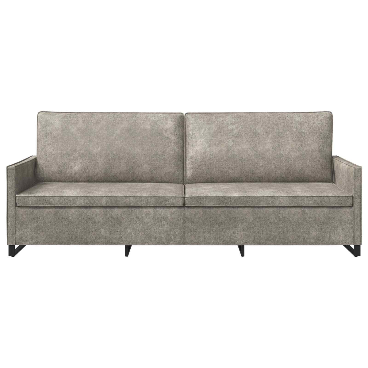 3 Seater Sofa Light Grey 220 x 81 x 82 cm Faux Suede Fabric