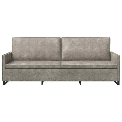 3 Seater Sofa Light Grey 220 x 81 x 82 cm Faux Suede Fabric