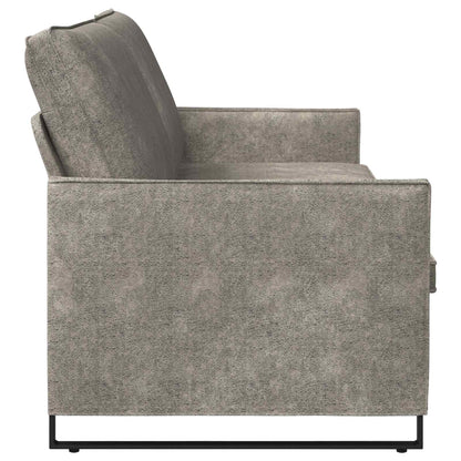 3 Seater Sofa Light Grey 220 x 81 x 82 cm Faux Suede Fabric