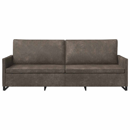 3 Seater Sofa Dark Grey 220 x 81 x 82 cm Faux Suede Fabric