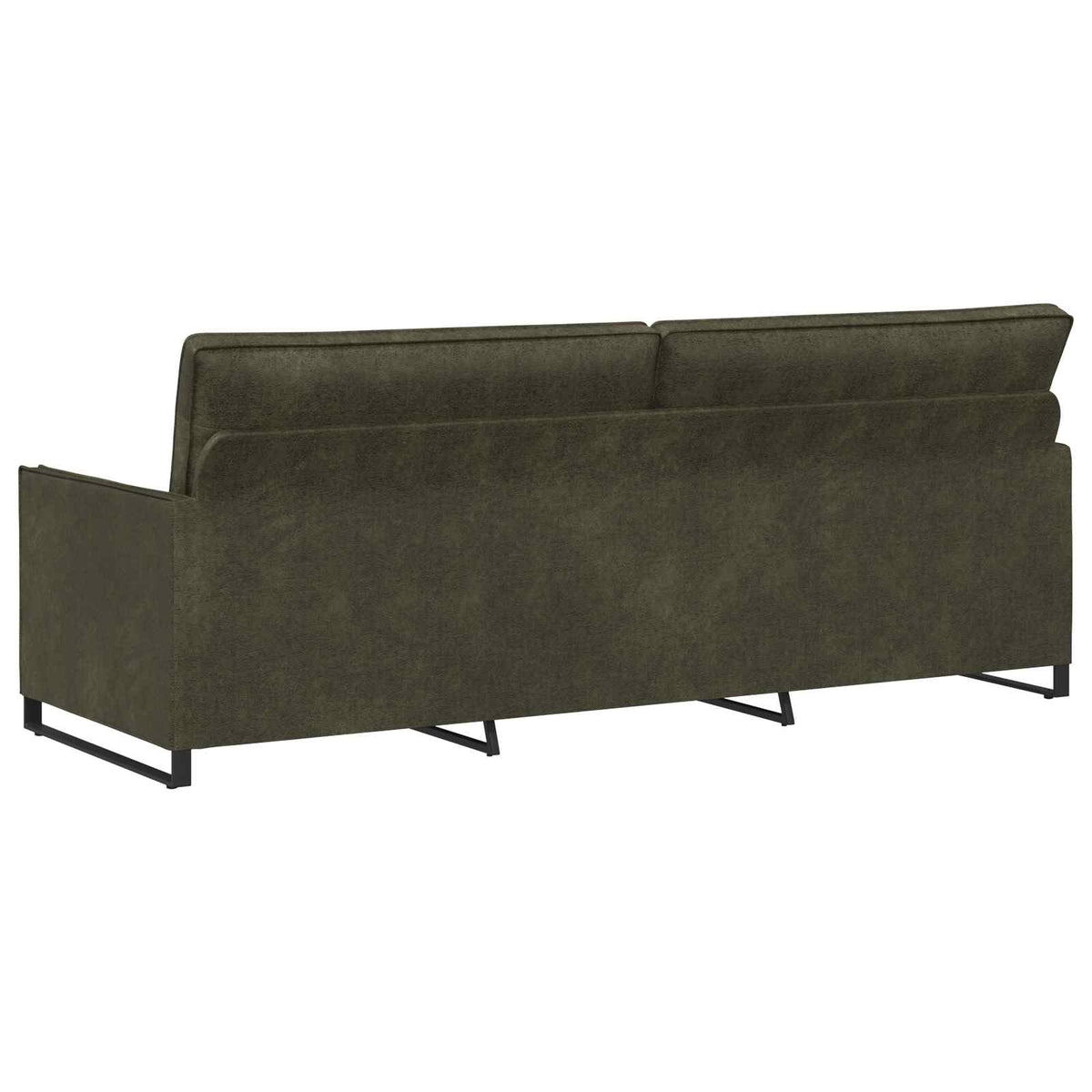 3 Seater Sofa Army Green 220 x 81 x 82 cm Faux Suede Fabric
