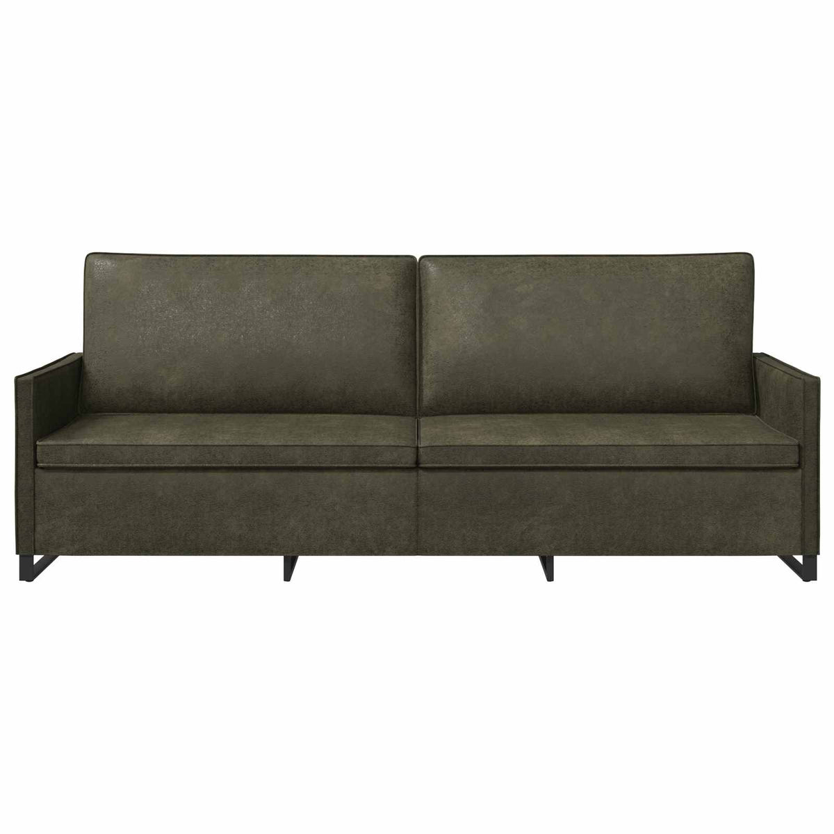 3 Seater Sofa Army Green 220 x 81 x 82 cm Faux Suede Fabric