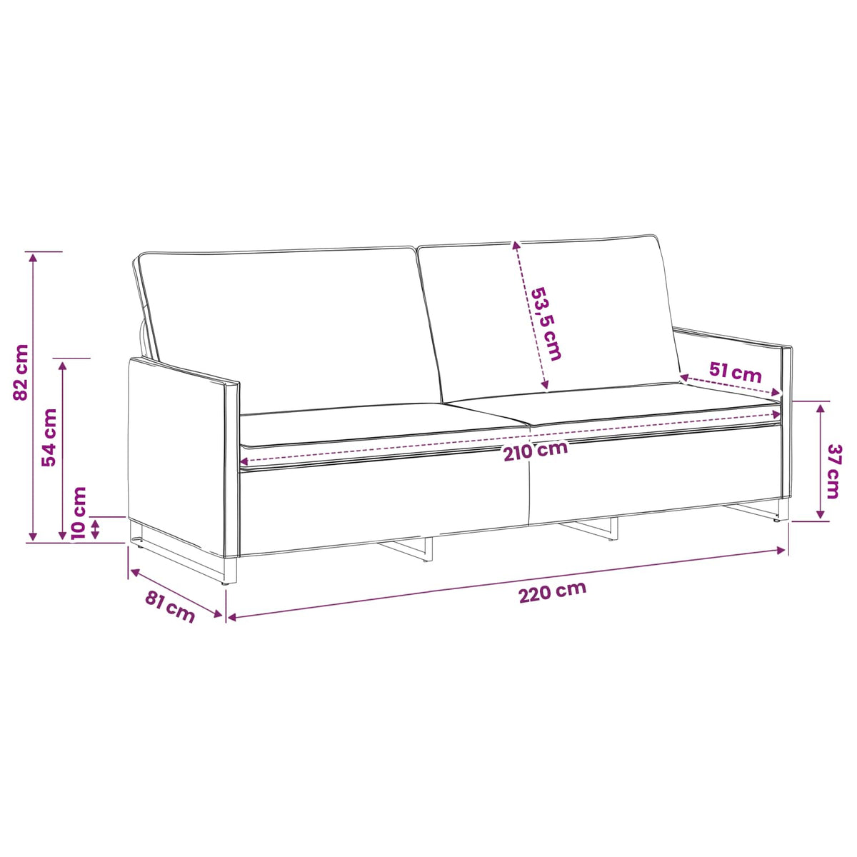 3 Seater Sofa Army Green 220 x 81 x 82 cm Faux Suede Fabric