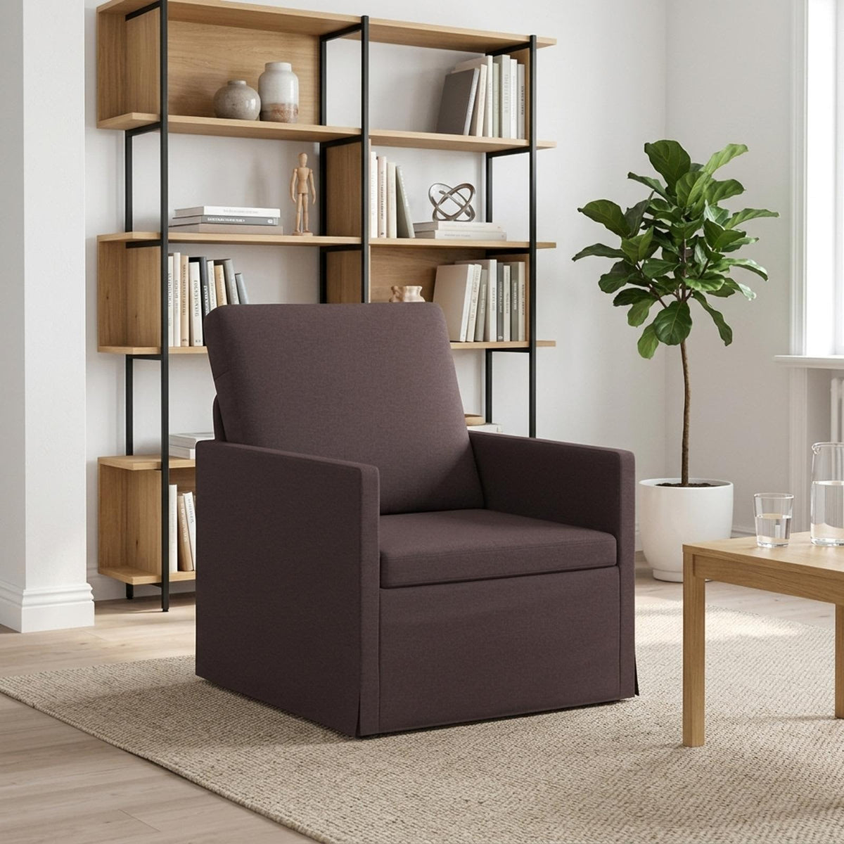 Armchair Dark Brown 70 x 81 x 82 cm Fabric