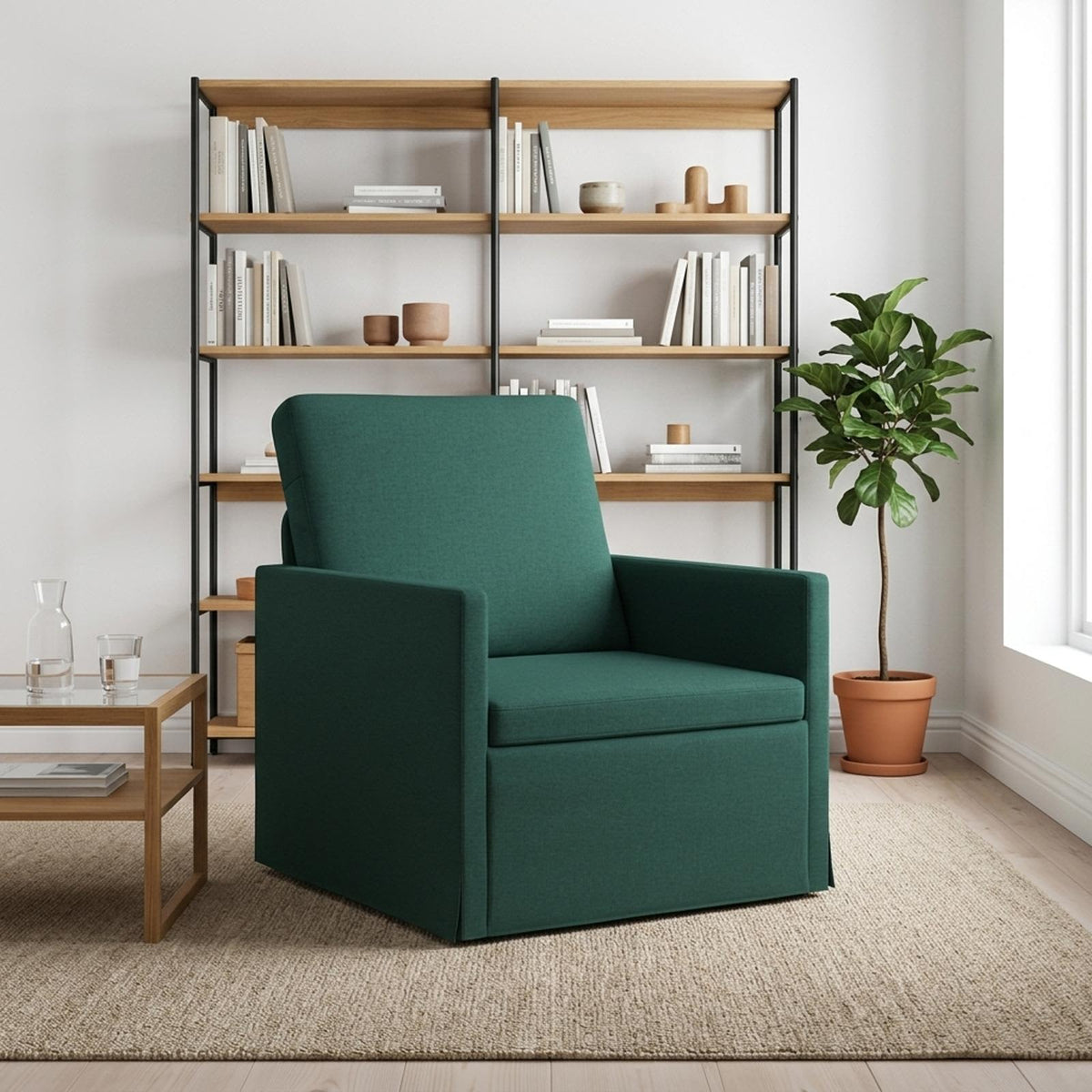 Armchair Dark Green 70 x 81 x 82 cm Fabric