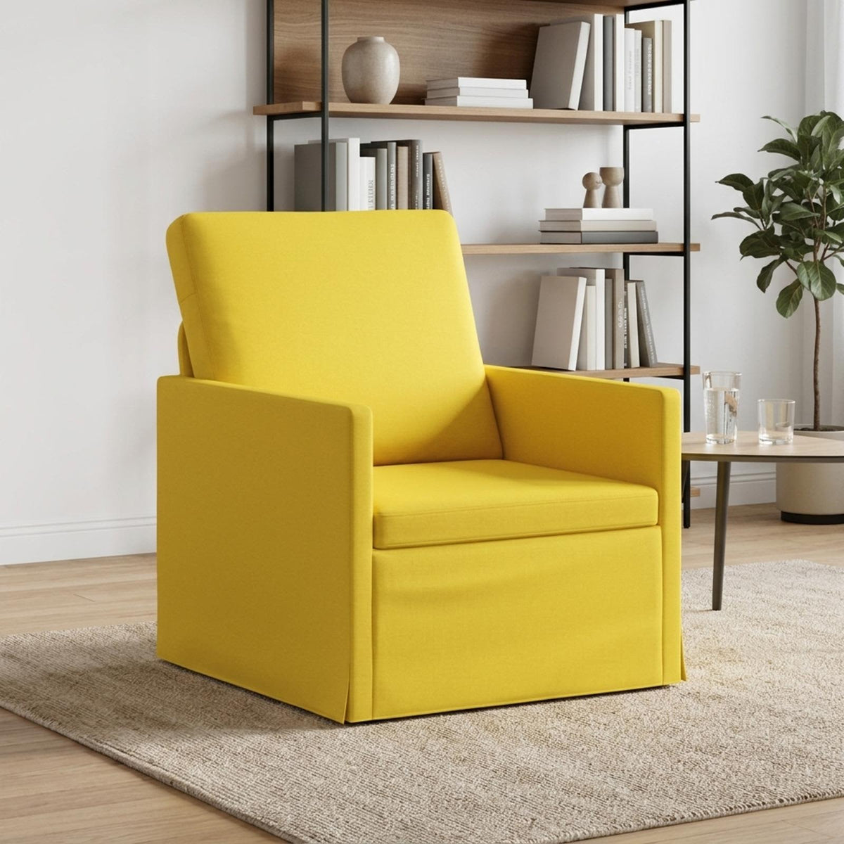Armchair Light Yellow 70 x 81 x 82 cm Fabric