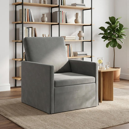 Armchair Dark Grey 70 x 81 x 82 cm Velvet