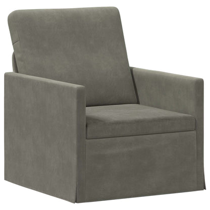 Armchair Light Grey 70 x 81 x 82 cm Corduroy Fabric