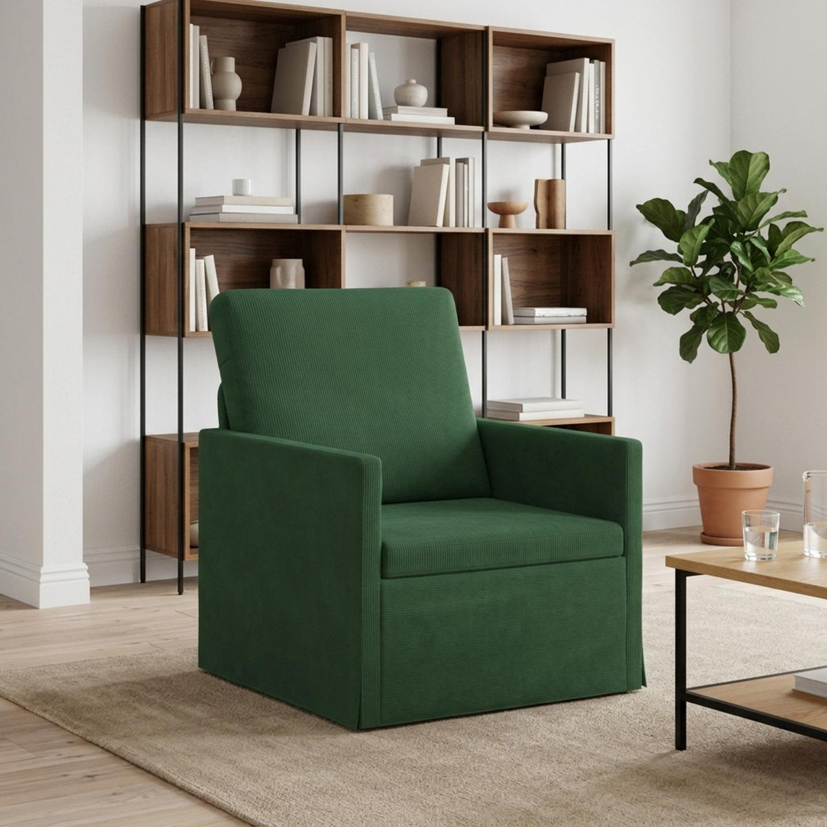 Armchair Jungle Green 70 x 81 x 82 cm Corduroy Fabric