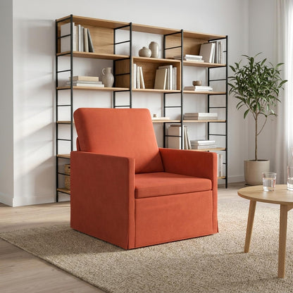 Armchair Red Orange 70 x 81 x 82 cm Corduroy Fabric