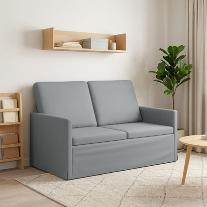 2 Seater Sofa Light Grey 130 x 81 x 82 cm Fabric