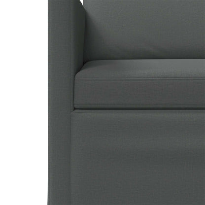 2 Seater Sofa Dark Grey 130 x 81 x 82 cm Fabric