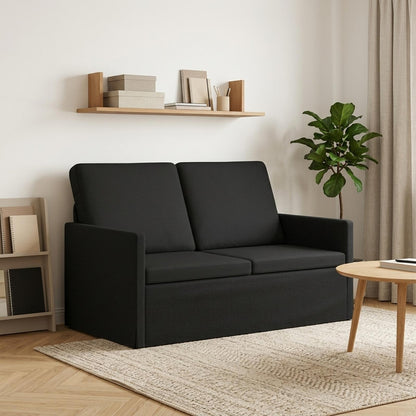 2 Seater Sofa Black 130 x 81 x 82 cm Fabric