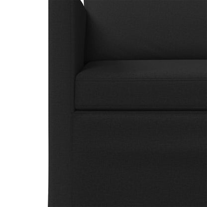 2 Seater Sofa Black 130 x 81 x 82 cm Fabric