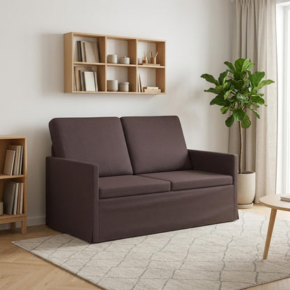 2 Seater Sofa Dark Brown 130 x 81 x 82 cm Fabric