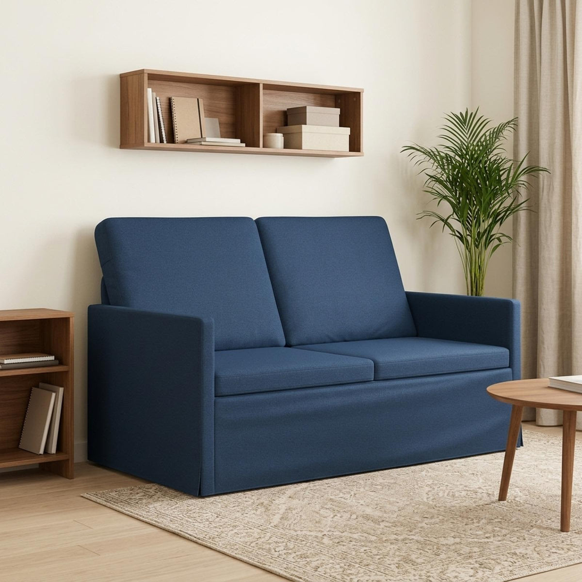 2 Seater Sofa Blue 130 x 81 x 82 cm Fabric