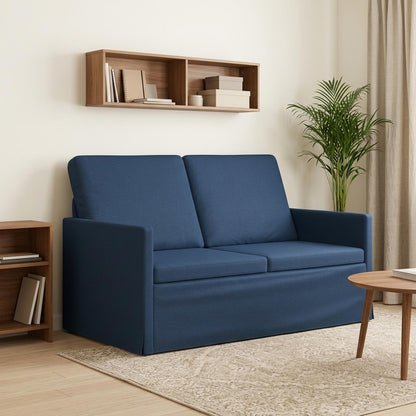 2 Seater Sofa Blue 130 x 81 x 82 cm Fabric