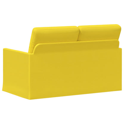 2 Seater Sofa Light Yellow 130 x 81 x 82 cm Fabric
