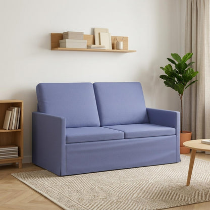 2 Seater Sofa Jeans Blue 130 x 81 x 82 cm Fabric