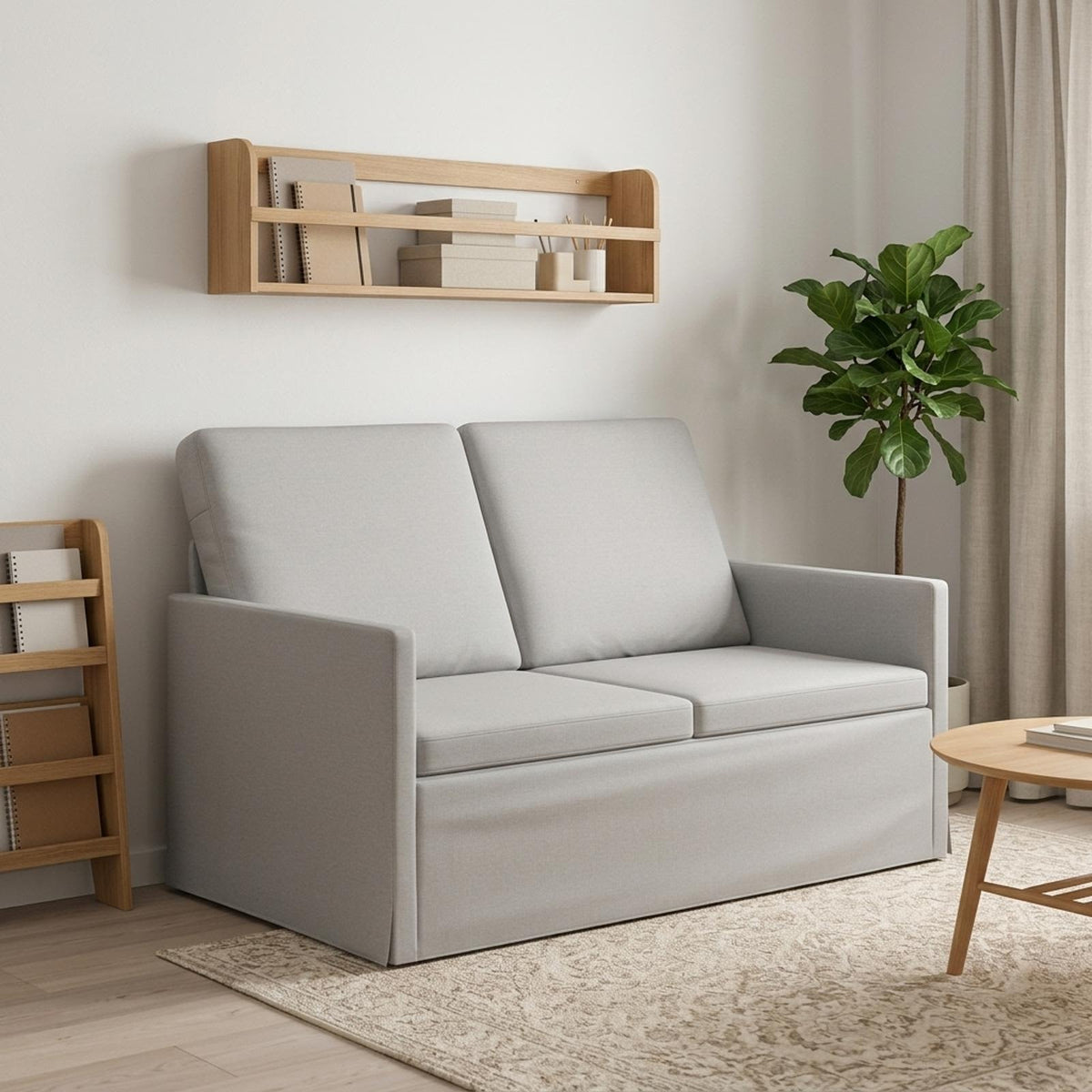 2 Seater Sofa Cloud Grey 130 x 81 x 82 cm Fabric