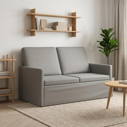 2 Seater Sofa Light Grey 130 x 81 x 82 cm Velvet