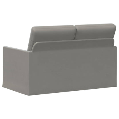 2 Seater Sofa Light Grey 130 x 81 x 82 cm Velvet