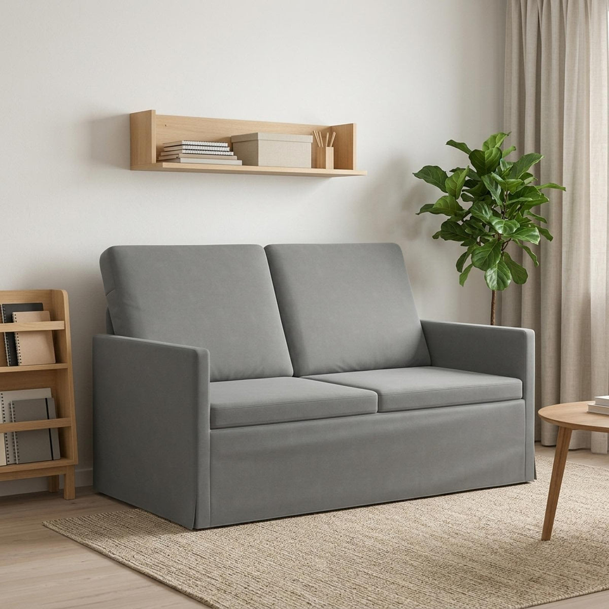 2 Seater Sofa Dark Grey 130 x 81 x 82 cm Velvet