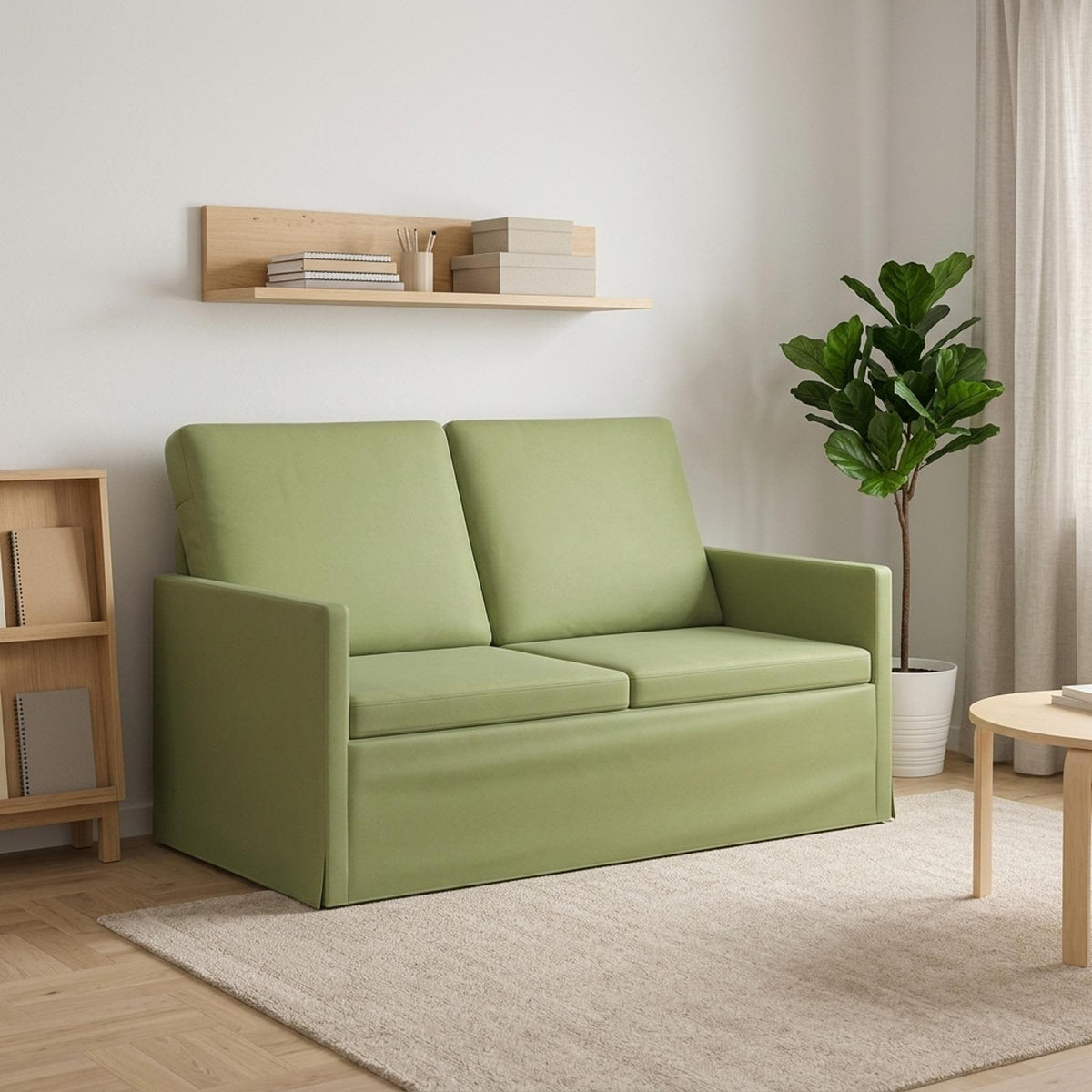 2 Seater Sofa Light Green 130 x 81 x 82 cm Velvet