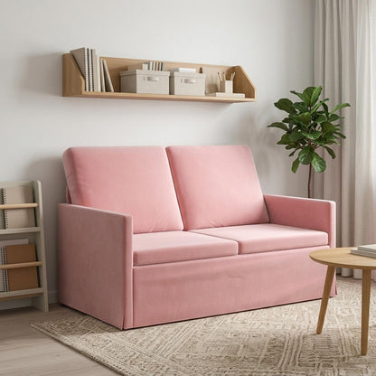 2 Seater Sofa Pink 130 x 81 x 82 cm Velvet