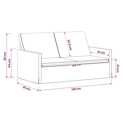 2 Seater Sofa Pink 130 x 81 x 82 cm Velvet